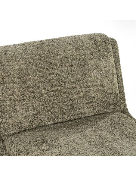 Fauteuil Lounge cubique tissu bouclettes