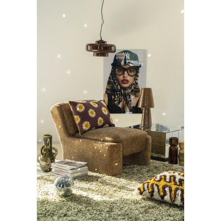 Fauteuil Lounge cubique tissu bouclettes Fauteuil Lounge cubique tissu bouclettes