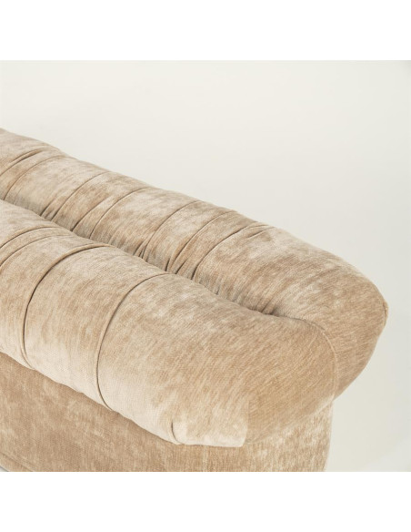 Banquette longue en tissu velours