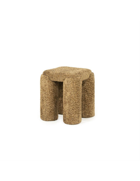 Pouf siège d'appoint tissu effet bouclettes