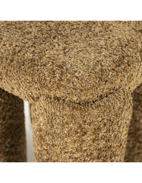 Pouf siège d'appoint tissu effet bouclettes