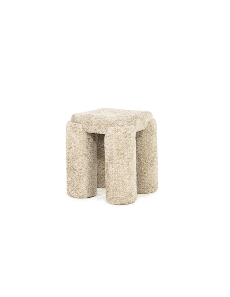 Pouf siège d'appoint tissu effet bouclettes