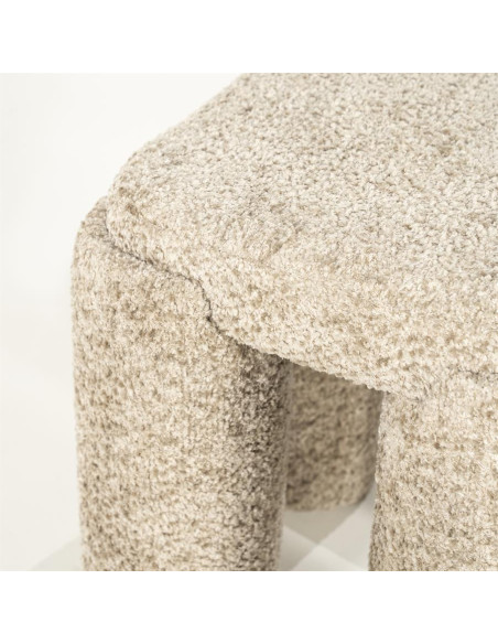 Pouf siège d'appoint tissu effet bouclettes