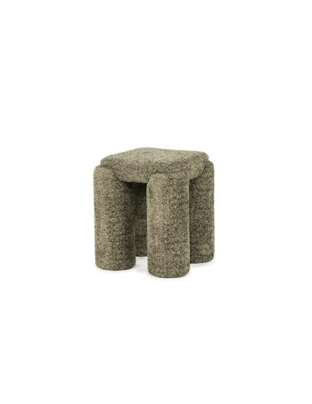 Pouf siège d'appoint tissu effet bouclettes