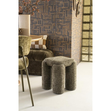 Pouf siège d'appoint tissu effet...