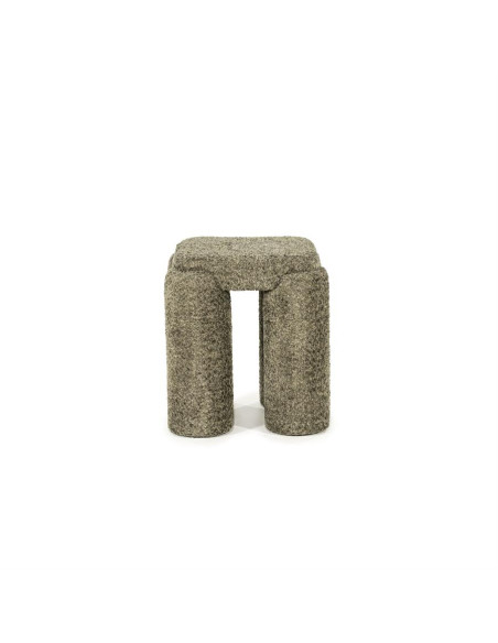 Pouf siège d'appoint tissu effet bouclettes