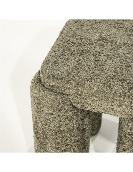 Pouf siège d'appoint tissu effet bouclettes