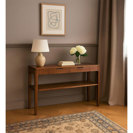 Console 2 étagères avec tiroirs en... Console 2 étagères avec tiroirs en...