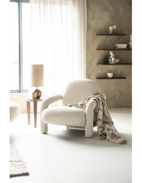 Fauteuil lounge en tissu texturé Asymétrique