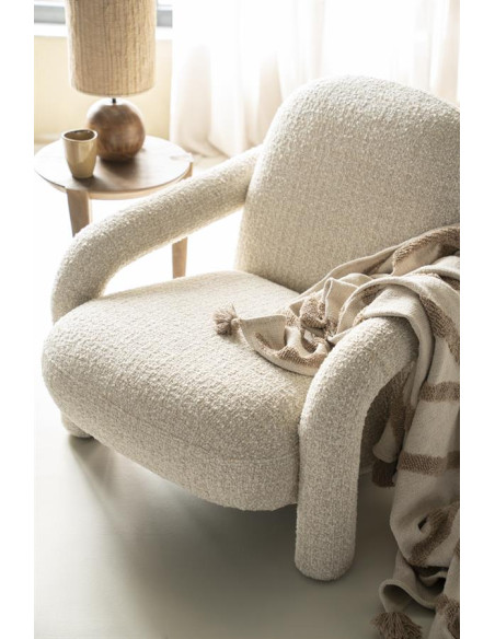 Fauteuil lounge en tissu texturé Asymétrique