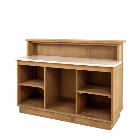 Bar comptoir en teck et plateau en...