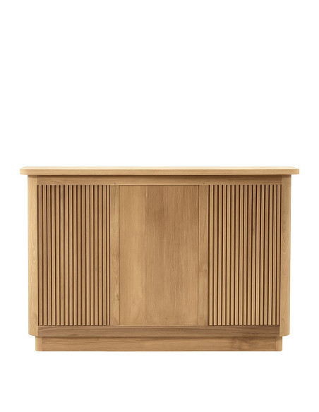 Bar comptoir en teck et plateau en marbre véritable