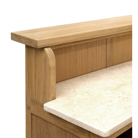 Bar comptoir en teck et plateau en...