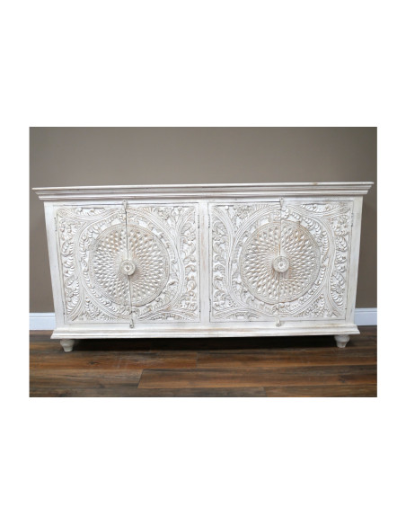 Grand buffet 4 portes sculptées en bois massif