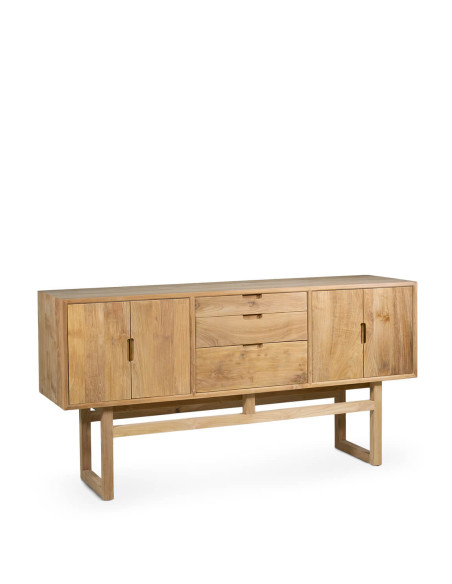 Buffet teck massif 4 portes et 3 tiroirs