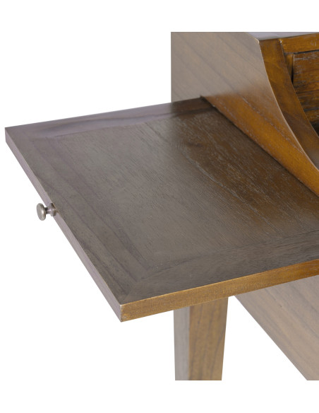 Bureau secrétaire bois massif avec tablettes latérales