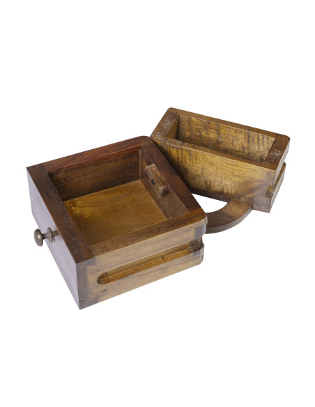 Bureau secrétaire bois massif avec tablettes latérales