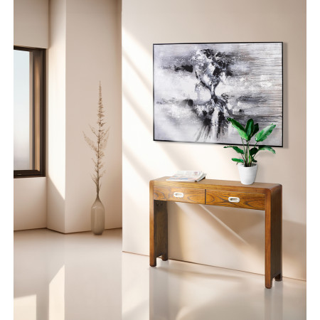 Console en bois massif 2 tiroirs Flash