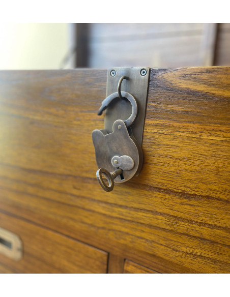 Malle coffre mindi massif avec tiroirs de rangements