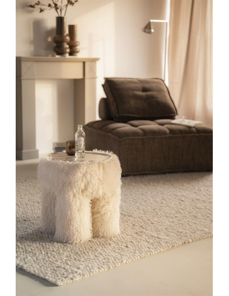 Pouf tissu fausse fourrure