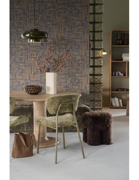 Pouf tissu fausse fourrure