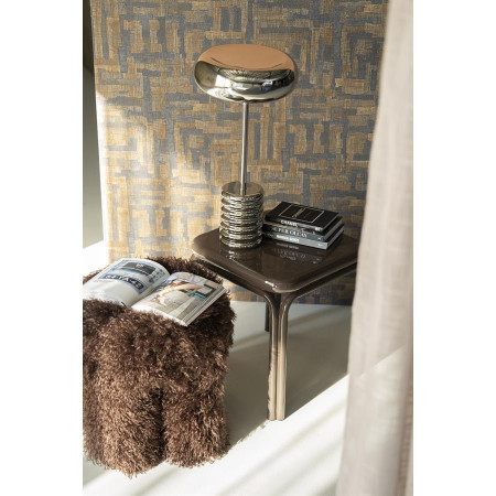 Pouf tissu fausse fourrure