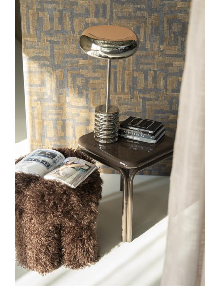 Pouf tissu fausse fourrure