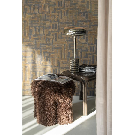 Pouf tissu fausse fourrure