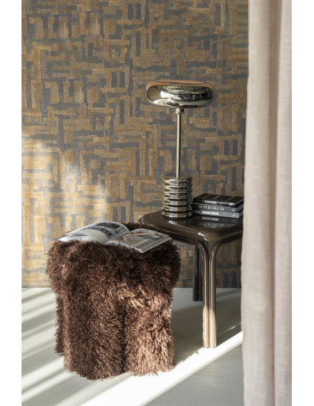 Pouf tissu fausse fourrure