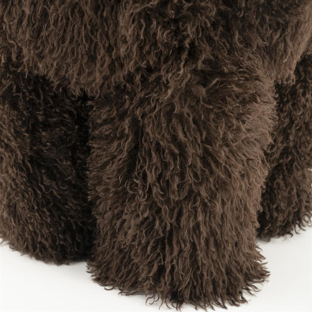 Pouf tissu fausse fourrure