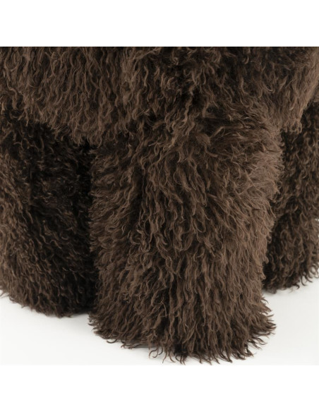 Pouf tissu fausse fourrure