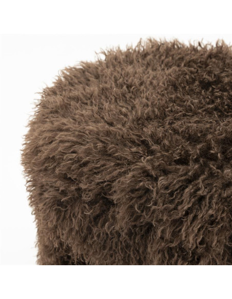 Pouf tissu fausse fourrure