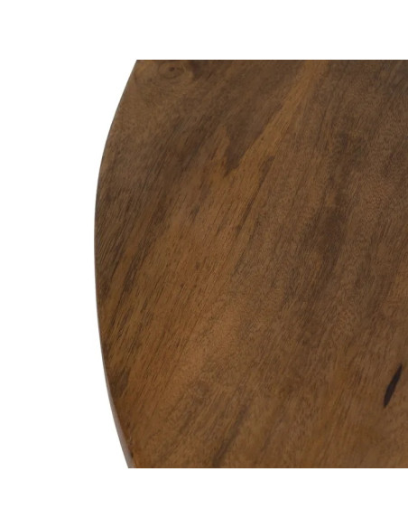 Table de salon ronde en manguier massif pied étoile