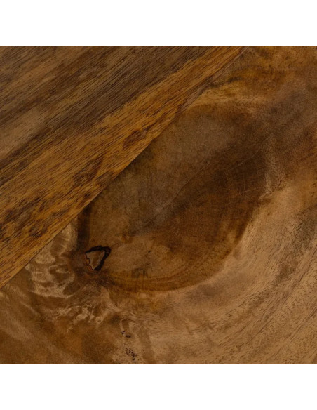 Table de salon ronde en manguier massif pied étoile