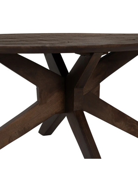 Table basse ovale en bois de manguier marron