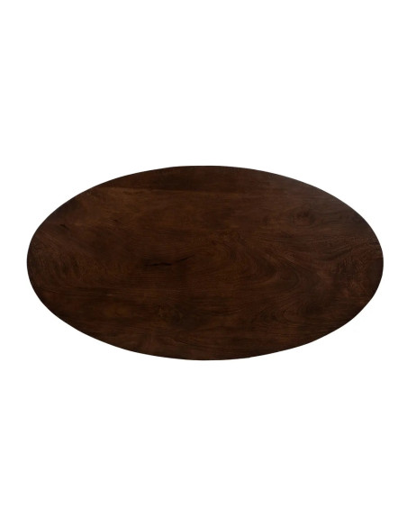 Table basse ovale en bois de manguier marron