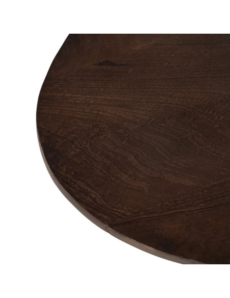 Table basse ovale en bois de manguier marron