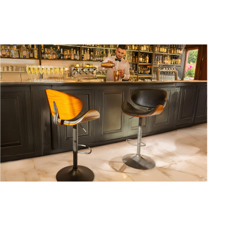 Chaise de bar rembourrée ajustable en...