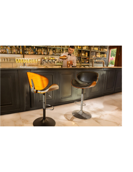 Chaise de bar rembourrée ajustable en hauteur