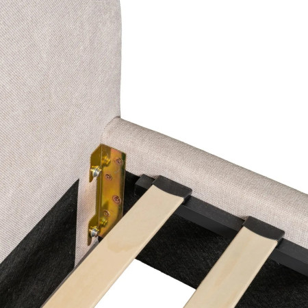 Lit design matelassé en tissu beige