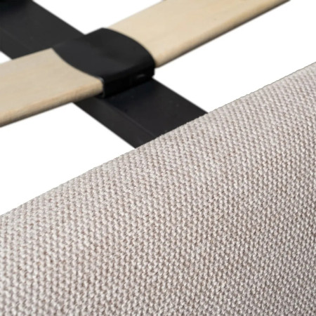 Lit design matelassé en tissu beige