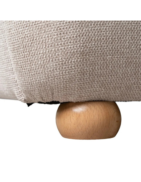 Lit design matelassé en tissu beige