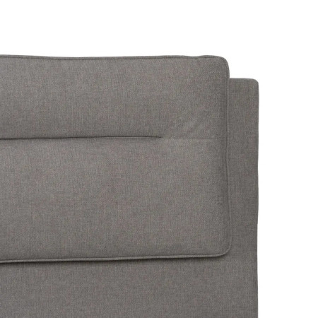 Lit coffre matelassé tissu gris