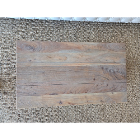 Table basse double plateau patine grisée Table basse double plateau patine grisée