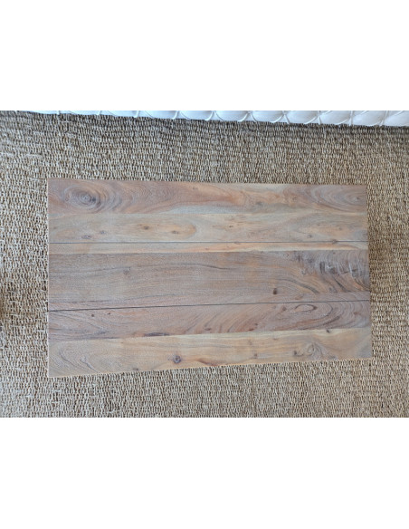 Table basse double plateau patine grisée