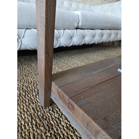 Table basse double plateau patine grisée Table basse double plateau patine grisée