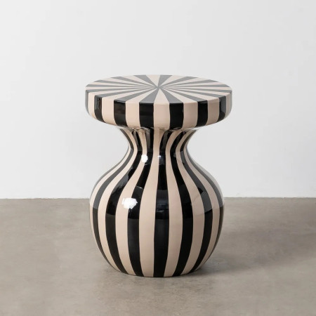 Table d'appoint motif zèbre noir et...