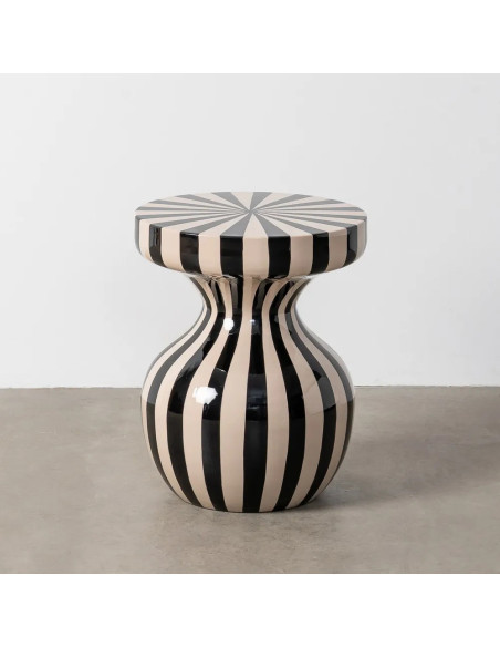 Table d'appoint motif zèbre noir et blanc