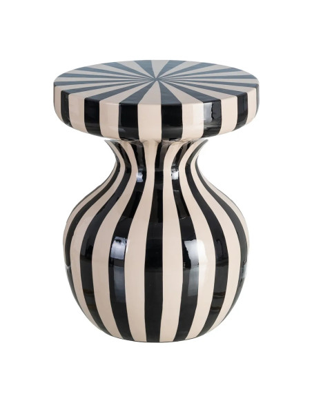 Table d'appoint motif zèbre noir et blanc