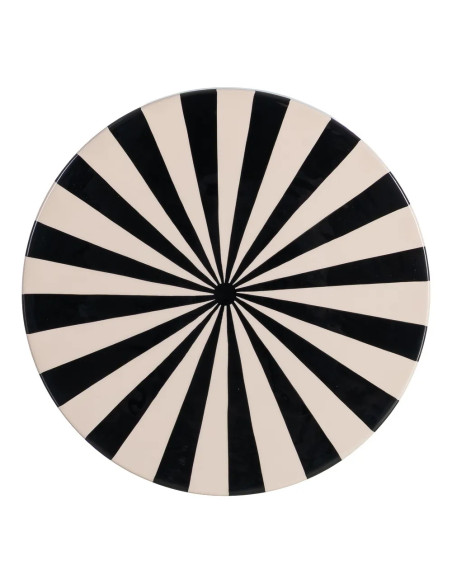 Table d'appoint motif zèbre noir et blanc